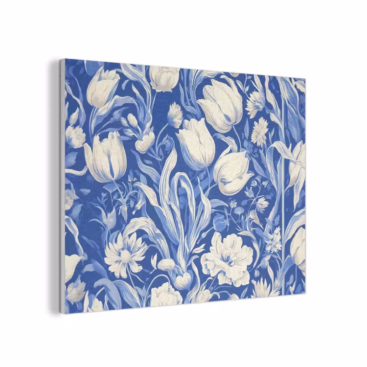 Bloemen - Delfts Blauw - Patroon - Tulp PET vilt klein -3d