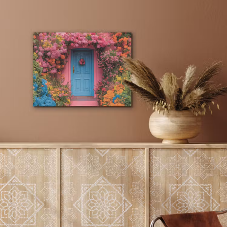 Bloemen - Deur - Roze PET vilt klein -sfeer4