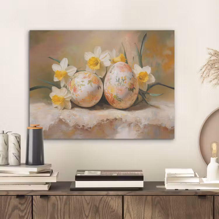 Bloemen - Eieren - Geschilderd PET vilt klein -sfeer1