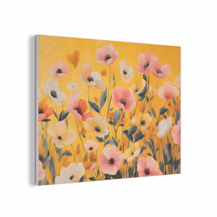 Bloemen - Veld - Geel PET vilt klein -3d