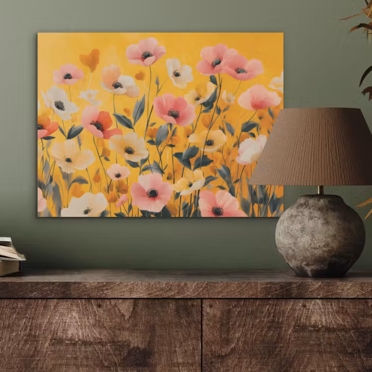Bloemen - Veld - Geel PET vilt klein -sfeer2