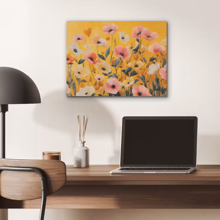 Bloemen - Veld - Geel PET vilt klein -sfeer5