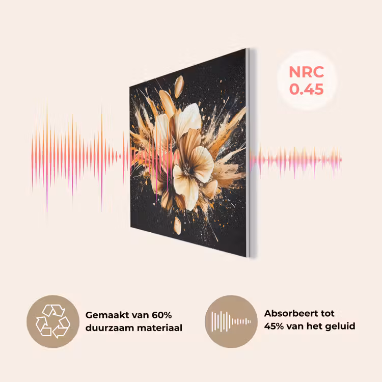Bloemen - Goud - Graffiti - Zwart - Abstract PET vilt klein -USP_NL