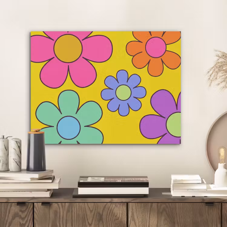 Bloemen - Illustratie - Kleurrijk PET vilt klein -sfeer1