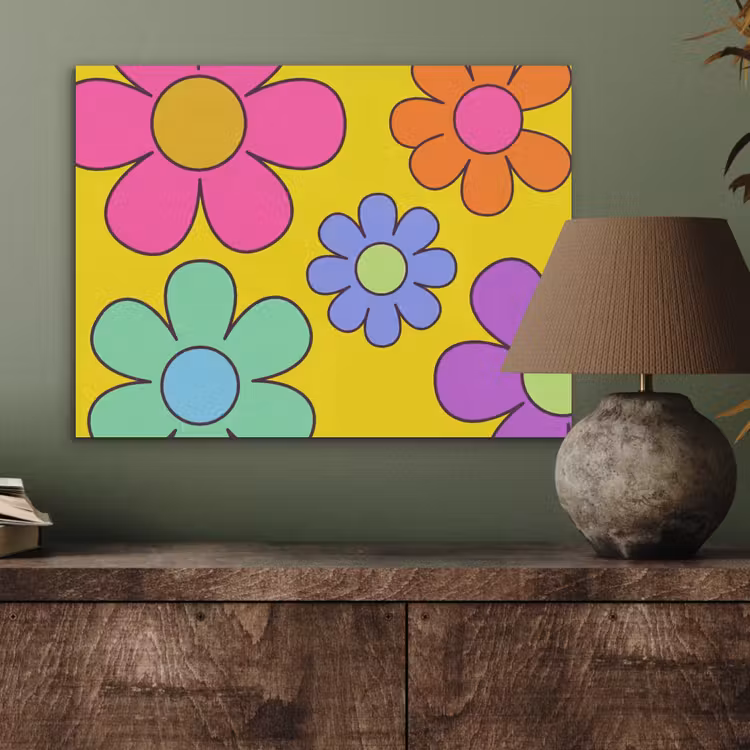 Bloemen - Illustratie - Kleurrijk PET vilt klein -sfeer2