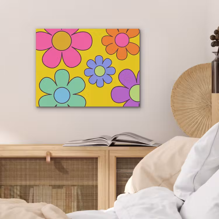Bloemen - Illustratie - Kleurrijk PET vilt klein -sfeer3