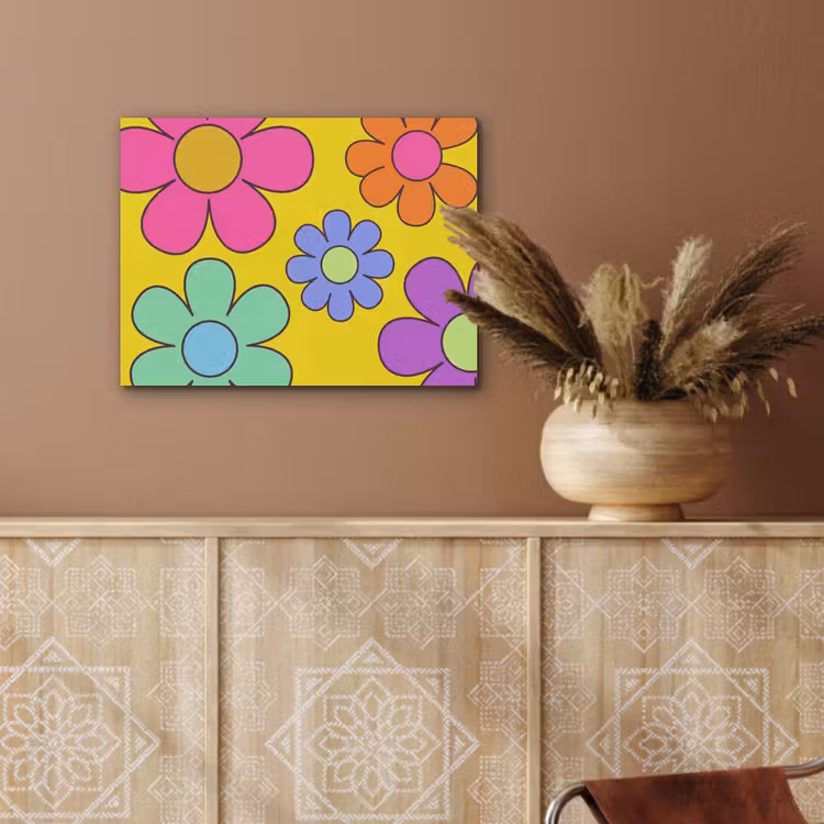 Bloemen - Illustratie - Kleurrijk PET vilt klein -sfeer4