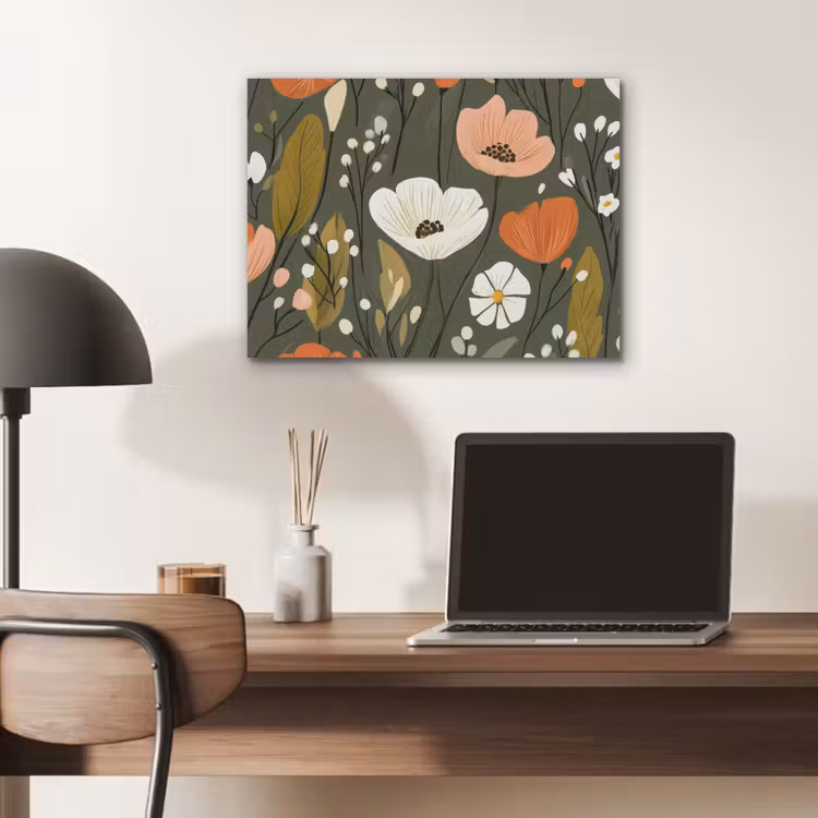 Bloemen - Illustratie - Groen PET vilt klein -sfeer5