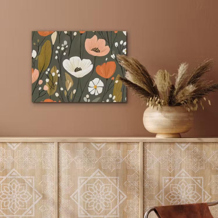 Bloemen - Illustratie - Groen PET vilt klein -sfeer4