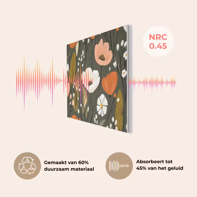 Bloemen - Illustratie - Groen PET vilt klein -USP_NL