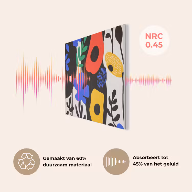 Bloemen - Bladeren - Abstract - Zwart PET vilt klein -USP_NL