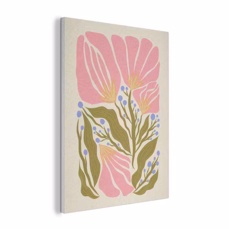 Bloemen - Bladeren - Abstract - Roze PET vilt klein -3d