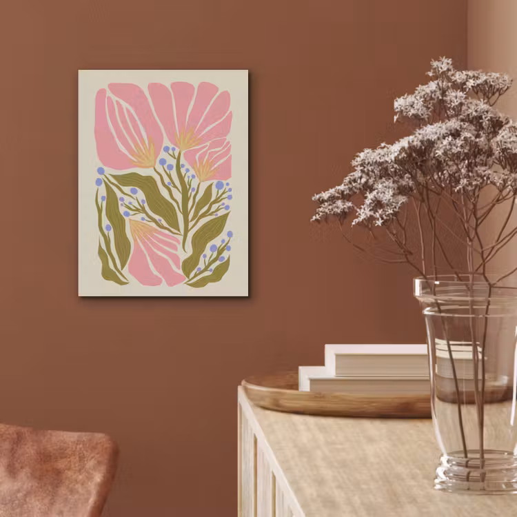 Bloemen - Bladeren - Abstract - Roze PET vilt klein -sfeer4