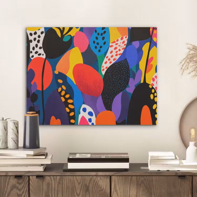 Bloemen - Bladeren - Abstract - Rood PET vilt klein -sfeer1
