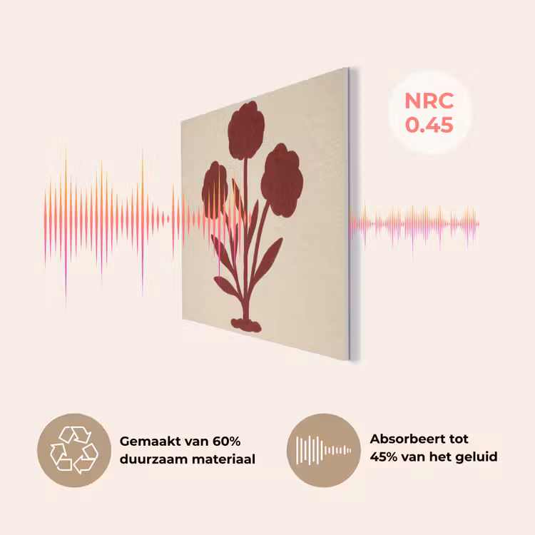 Bloemen - Bladeren - Rood - Minimalistisch PET vilt klein -USP_NL