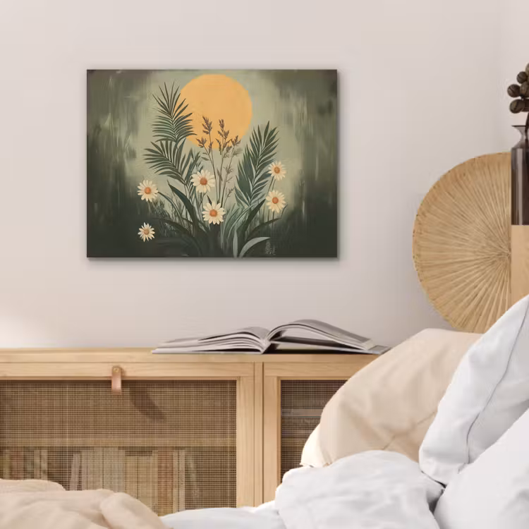 Bloemen - Bladeren - Zon - Groen PET vilt klein -sfeer3