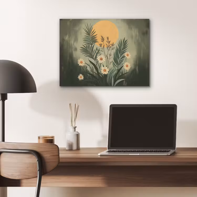 Bloemen - Bladeren - Zon - Groen PET vilt klein -sfeer5