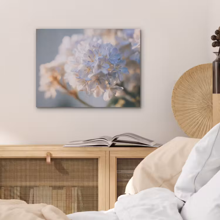 Bloemen - Lichtblauw - Wazig - Trosje PET vilt klein -sfeer3