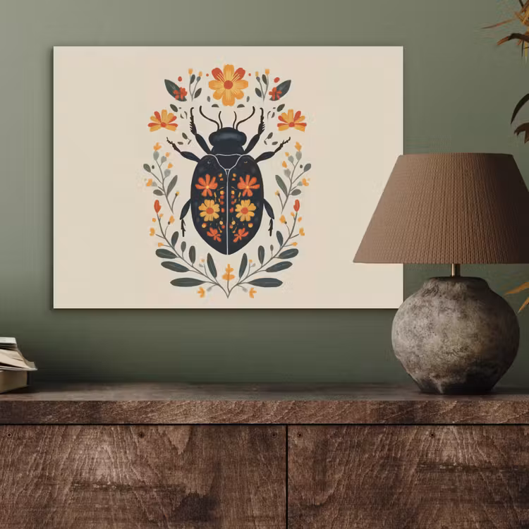Bloemen - Oranje - Planten - Sierlijk PET vilt klein -sfeer2