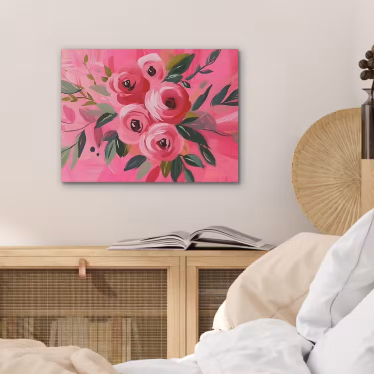 Bloemen - Verf - Roze PET vilt klein -sfeer3