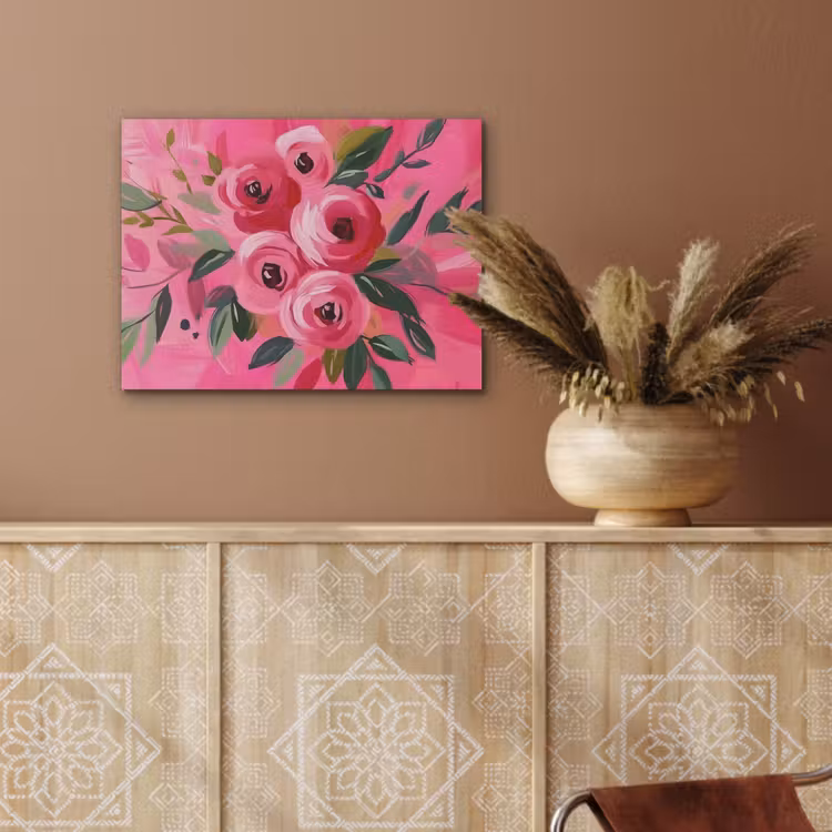 Bloemen - Verf - Roze PET vilt klein -sfeer4