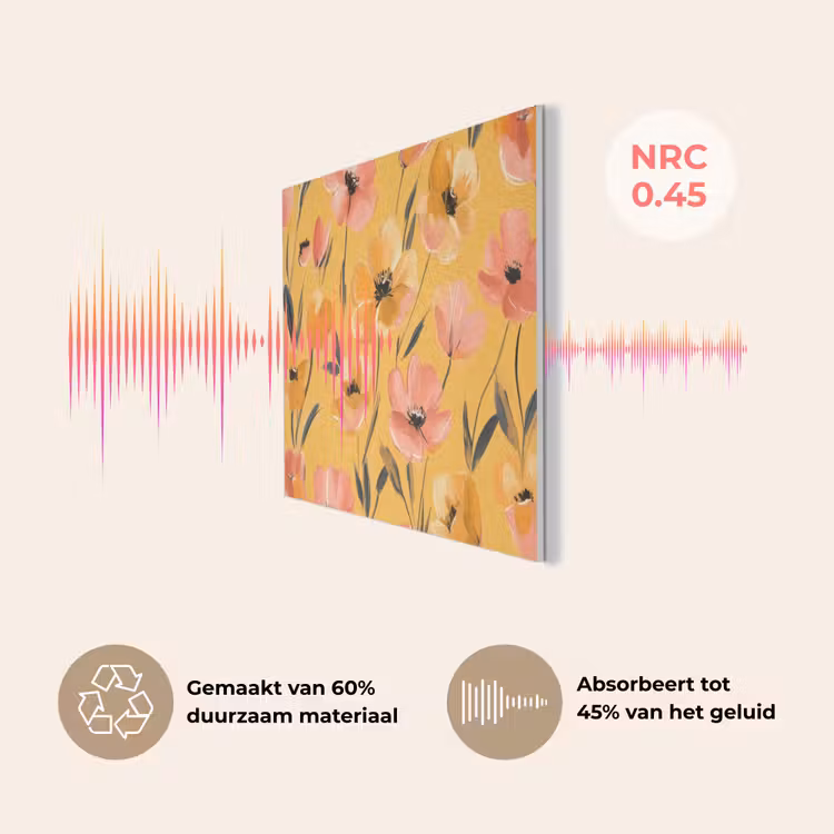 Bloemen - Geschilderd - Geel PET vilt klein -USP_NL