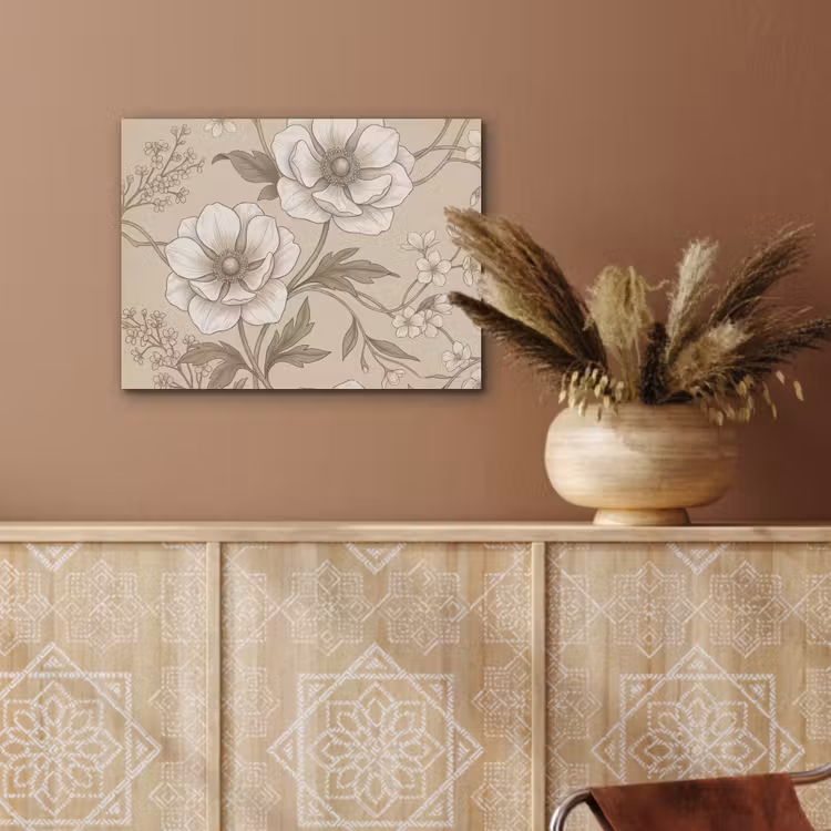 Bloemen - Patroon - Beige PET vilt klein -sfeer4