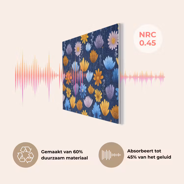 Bloemen - Patroon - Blauw - Contrast PET vilt klein -USP_NL