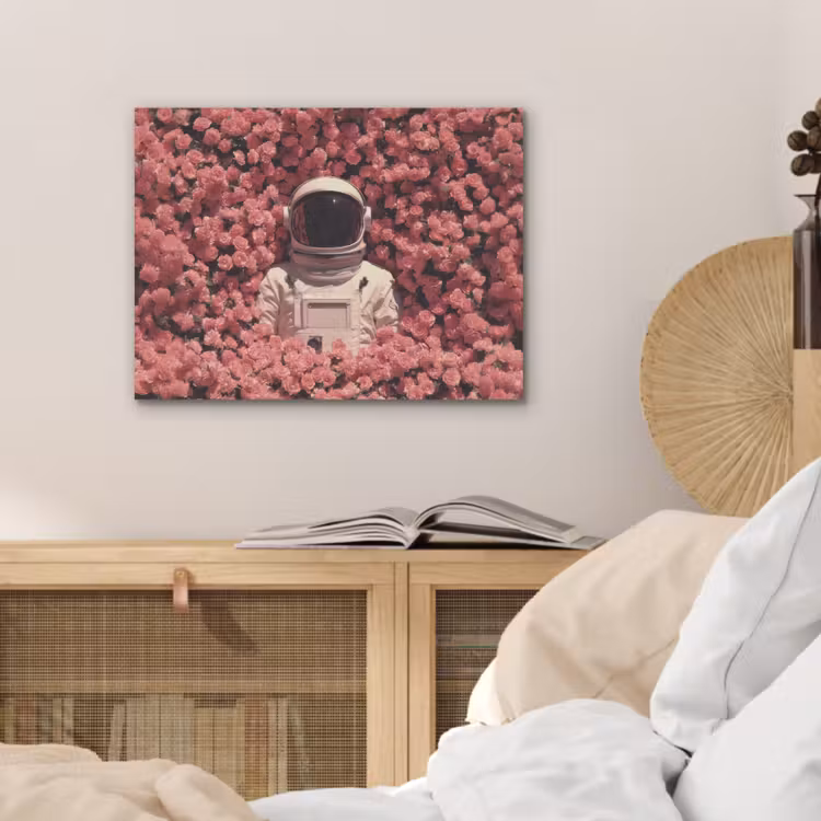 Bloemen - Roze - Astronaut PET vilt klein -sfeer3