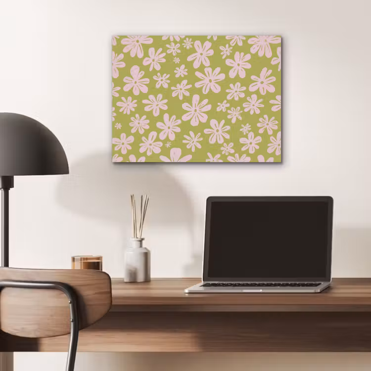 Bloemen - Roze - Getekend - Patroon PET vilt klein -sfeer5