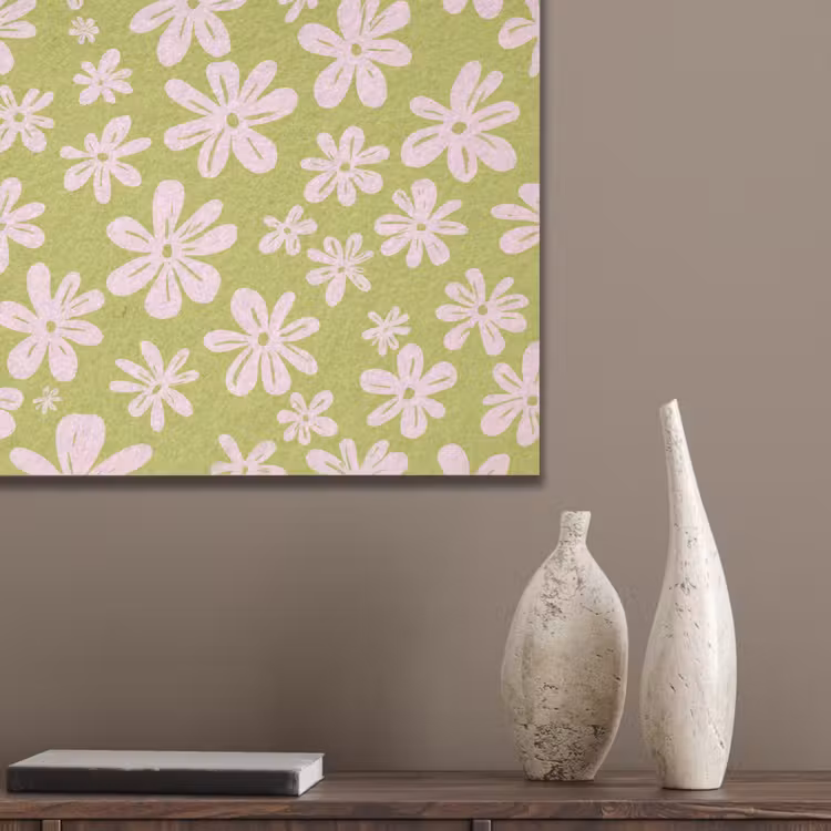 Bloemen - Roze - Getekend - Patroon PET vilt klein -sfeer6_closeup