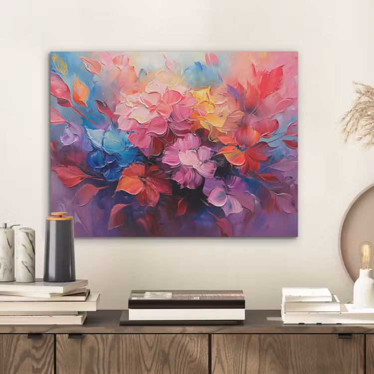 Bloemen - Roze - Watercolor - Kunst PET vilt klein -sfeer1