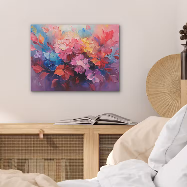 Bloemen - Roze - Watercolor - Kunst PET vilt klein -sfeer3