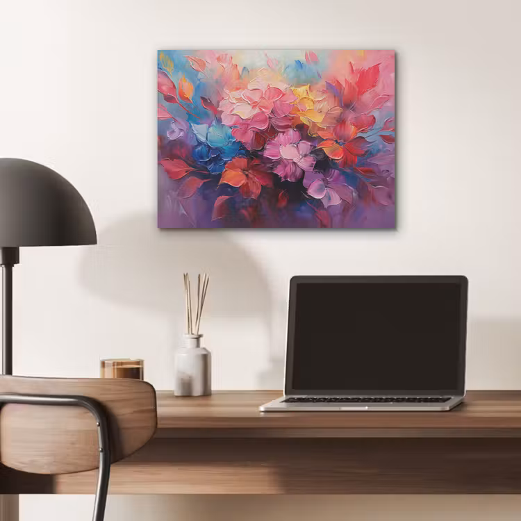 Bloemen - Roze - Watercolor - Kunst PET vilt klein -sfeer5