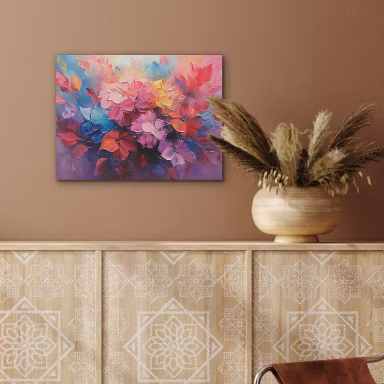 Bloemen - Roze - Watercolor - Kunst PET vilt klein -sfeer4