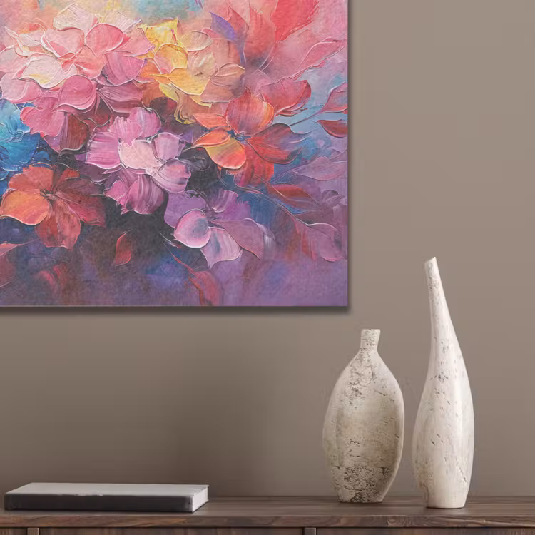 Bloemen - Roze - Watercolor - Kunst PET vilt klein -sfeer6_closeup