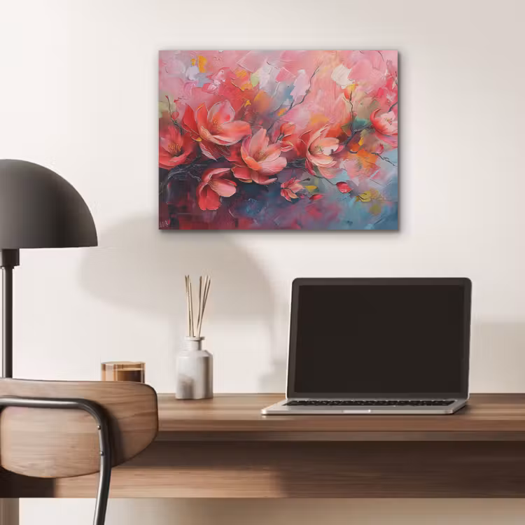Bloemen - Roze - Watercolor - Natuur- Kunst PET vilt klein -sfeer5