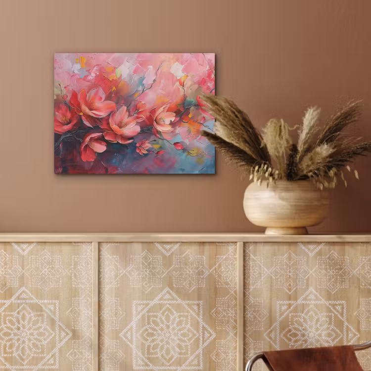 Bloemen - Roze - Watercolor - Natuur- Kunst PET vilt klein -sfeer4