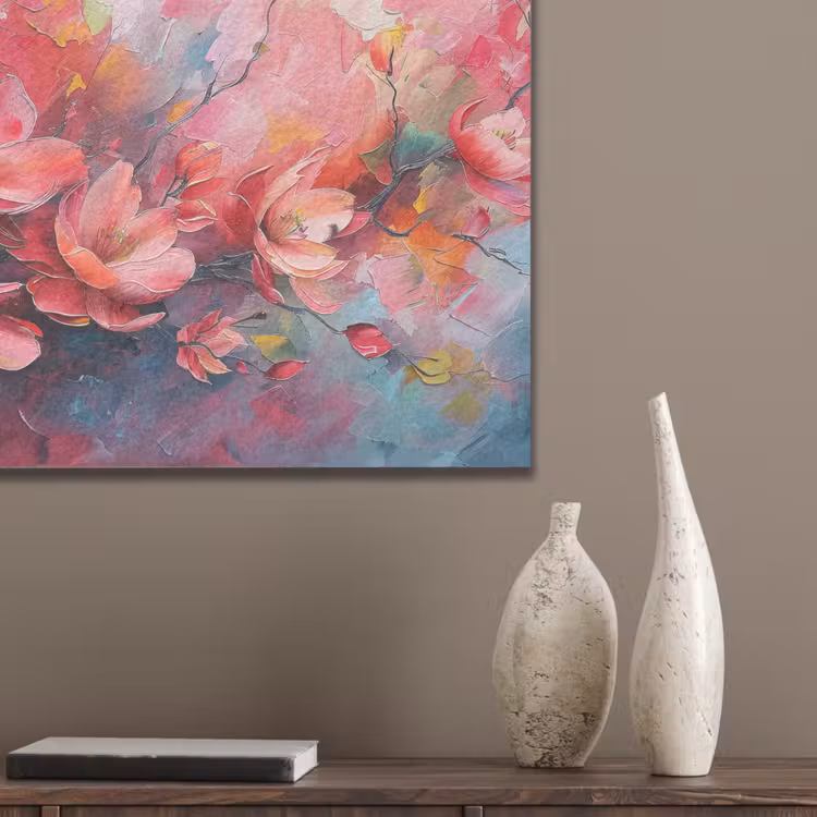 Bloemen - Roze - Watercolor - Natuur- Kunst PET vilt klein -sfeer6_closeup