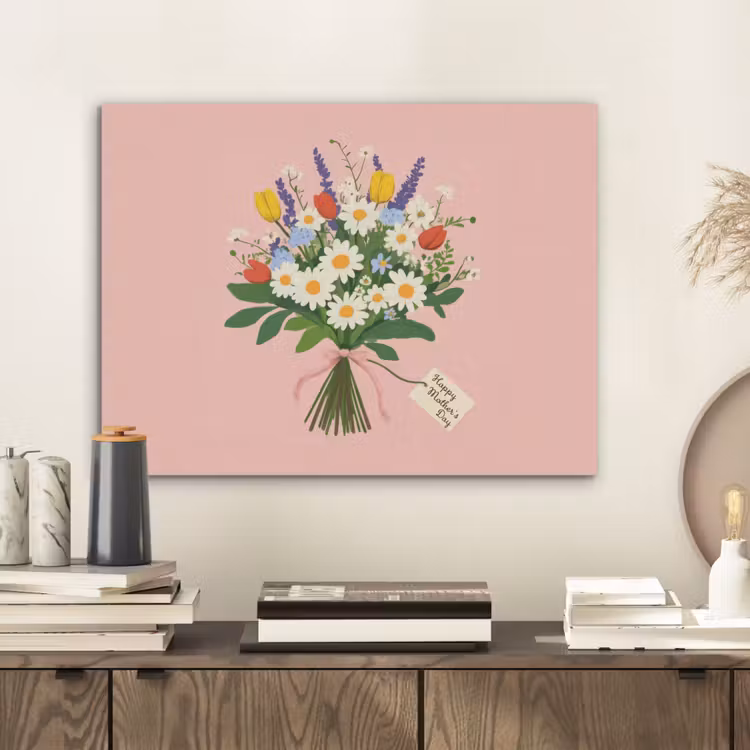 Bloemen - Lint - Kaartje PET vilt klein -sfeer1