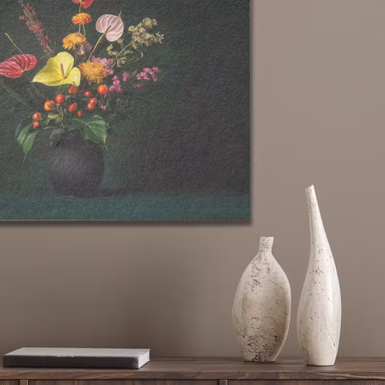 Bloemen - Vaas - Zwart PET vilt klein -sfeer6_closeup