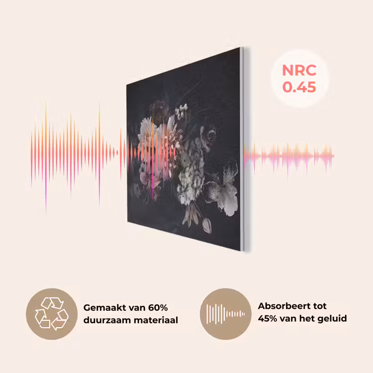 Bloemen - Vintage - Pastel - Zwart - Boeket PET vilt klein -USP_NL
