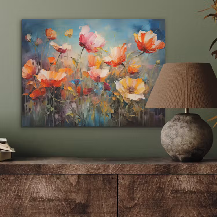 Bloemen - Watercolor - Kunst - Botanisch - Natuur PET vilt klein -sfeer2