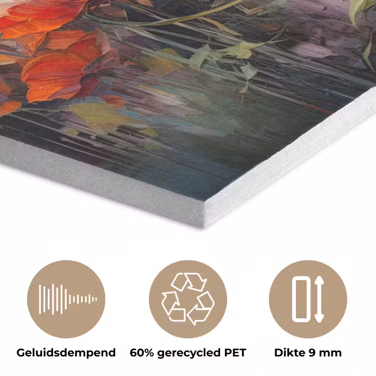 Bloemen - Watercolor - Kunst - Botanisch - Natuur PET vilt klein -closeup_NL