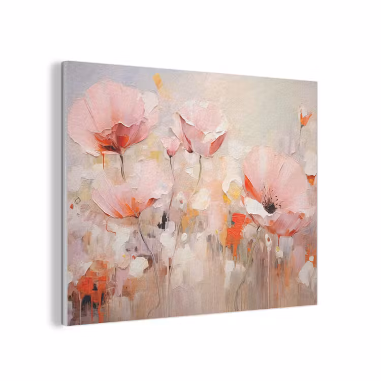 Bloemen - Watercolor - Roze - Abstract - Kunst PET vilt klein -3d
