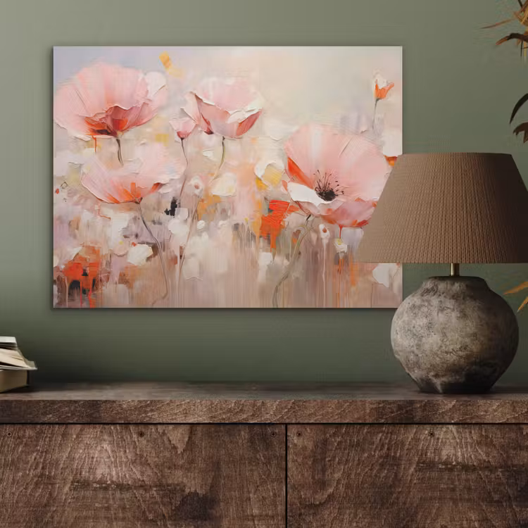 Bloemen - Watercolor - Roze - Abstract - Kunst PET vilt klein -sfeer2