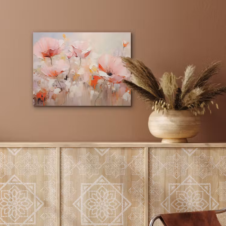 Bloemen - Watercolor - Roze - Abstract - Kunst PET vilt klein -sfeer4