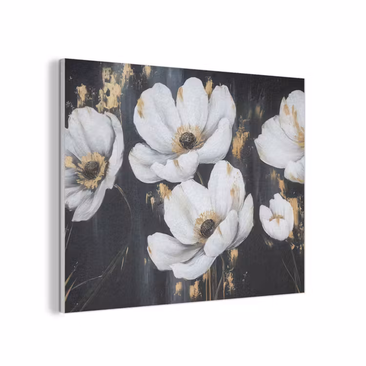 Bloemen - Wit - Abstract PET vilt klein -3d