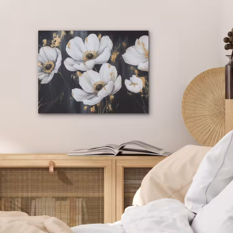 Bloemen - Wit - Abstract PET vilt klein -sfeer3
