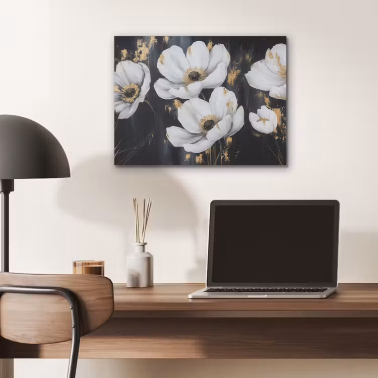 Bloemen - Wit - Abstract PET vilt klein -sfeer5
